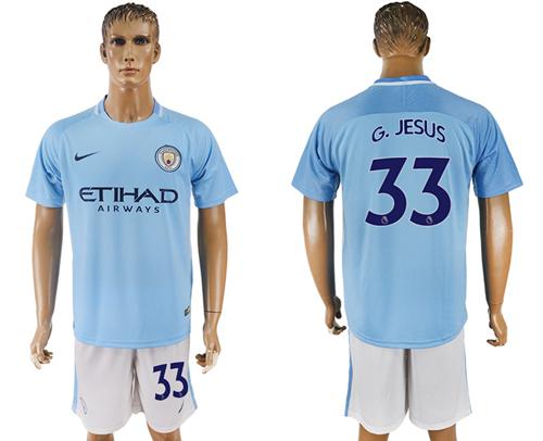 Manchester City #33 G.Jesus Home Soccer Club Jersey - Click Image to Close